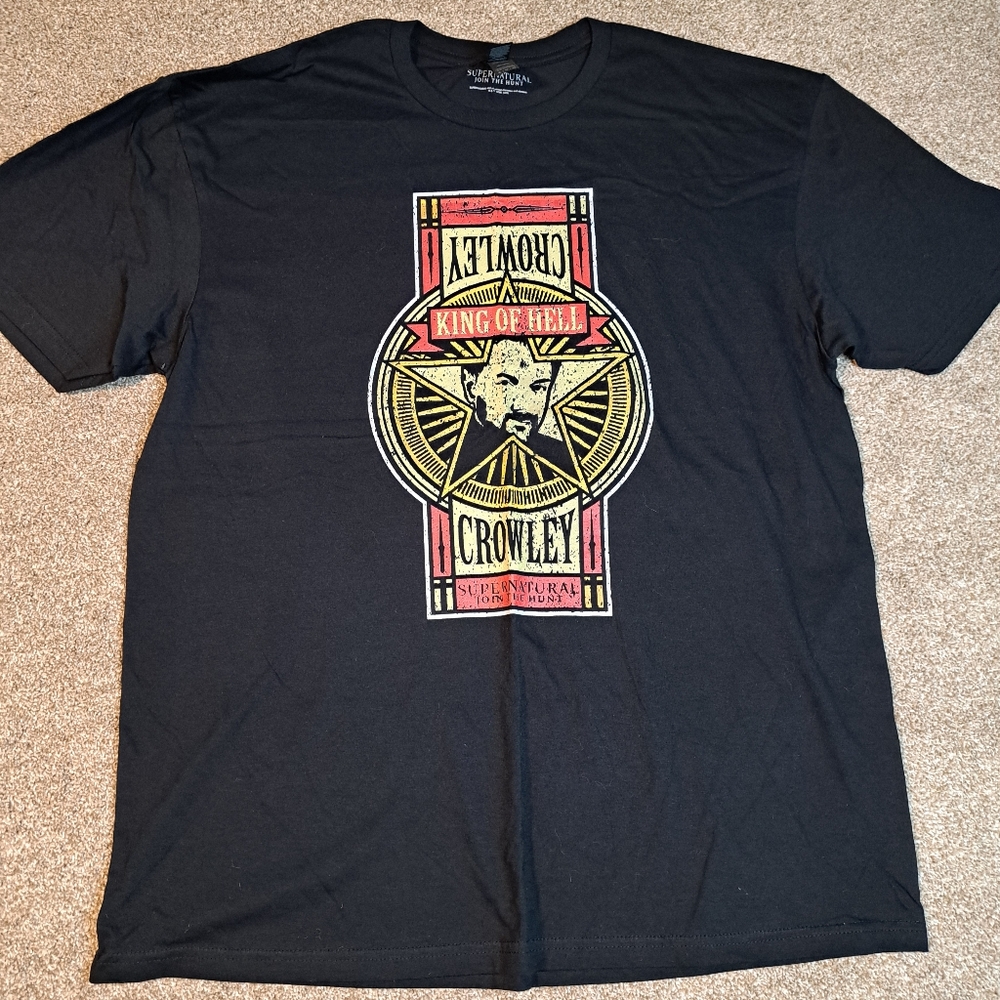 Supernatural Crowley Black Graphic T-Shirt NWOT